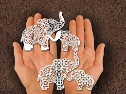 Download Papercut Elephant With Baby Graphic By Johanruartist Creative Fabrica