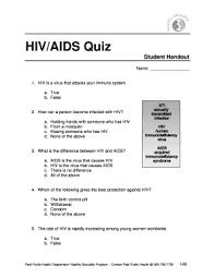 At the end of 2015, human immunodeficiency virus (hiv) affected over 1.1 million people in the united states. Fillable Online Hiv Aids Quiz Student Handout Handout For Talk To Me Site Fax Email Print Pdffiller