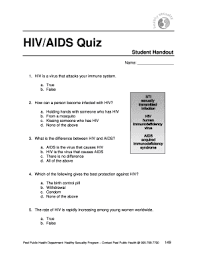Hiv and aids are two distinct diseases that can affect humans of all ages. Fillable Online Hiv Aids Quiz Student Handout Handout For Talk To Me Site Fax Email Print Pdffiller