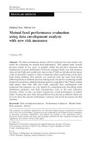 Shop for databases & data apis. Pdf Mutual Fund Performance Evaluation Using Data Envelopment Analysis With New Risk Measures