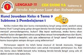 Buku tema 9 kelas 6 yang dibahas berikut ini merupakan buku. Lengkap Kunci Jawaban Kelas 6 Tema 9 Subtema 2 Pembelajaran 1 Simple News Kunci Jawaban Lengkap Terbaru