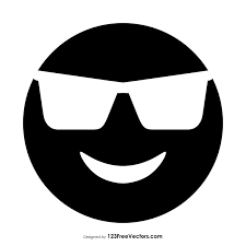 Black Smiling Face With Sunglasses Emoji Emoji Smile Face Graphic Image
