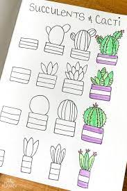 How to draw a cactus easy step by step. Cacti Doodles Succulents Step By Step The Petite Planner