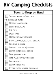 You can go camping in many state and national parks, at private campgrounds, in the backcountry or even in your own backyard. The Ultimate Rv Camping Checklists 9 Free Printable Rv Checklist Pdfs