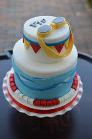 Swimming Pool Themed Birthday Cake With Goggles Pool Birthday Cakes Swimming Cake Pool Party Cakes