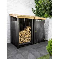 Outdoor Storage Garden Storage Box Garden Trading In 2020 Firewood Storage Outdoor Bin Store Log Store