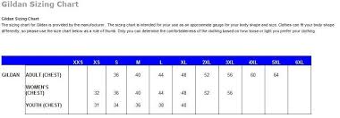 Gildan Shirt Size Chart Etymology Designs