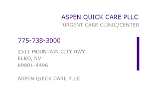 Aspen quick care, spring creek, nevada. 1730650672 Npi Number Aspen Quick Care Pllc Elko Nv Npi Registry Medical Coding Library Www Hipaaspace Com C 2021
