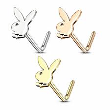 L➤ playboy bunny stencil 3d models ✅. Nose L Bend Stud Ring With Playboy Bunny Top Surgical Steel 20ga Sold Each