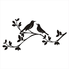 Li 1705wqa Indiebazaar Wall Art Twobirdsonabranchwalldecal Silhouettedesign Jpg 600 600 Bird Silhouette Bird On Branch Rose Line Art