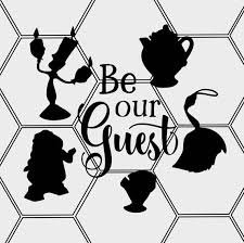 Be Our Guest Svg Png Instant Download Svg Png File The Image Is Shown With A Honeycomb Watermark And It Will Not Be Svg Png Silhouette Designer Edition