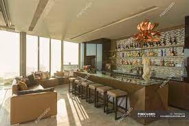 Specific use bar, hotel,restaurant etc. Modern Luxury Home Showcase Bar Design Nobody Stock Photo 199356572