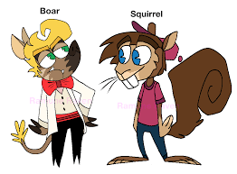 283136 - safe, artist:ramune raven, timmy turner (the fairly oddparents),  boar, mammal, rodent, squirrel, suid, anthro, nickelodeon, the fairly  oddparents, furrified, remy buxaplenty (the fairly oddparents) - Furbooru