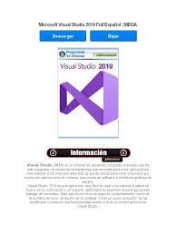 Descargar juegos para pc portables en español 1 link de pocos requisitos 2016 juegos nuevos para pc gratis descargar por servidor mega y mediafire 2015. Microsoft Visual Studio 2019 Full Espanol Microsoft Visual Studio Entorno De Desarrollo Integrado