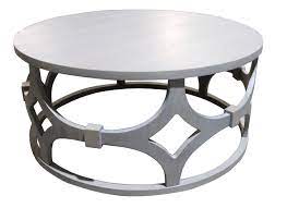 The elodie grey concrete and dark grey oak rectangle coffee table from armen living is the masterpiece you need to complete the look of your living room. Armen Living Tuxedo Contemporary 42 Round Wood And Metal Coffee Table Gray Buy Online In Angola At Angola Desertcart Com Productid 168768207