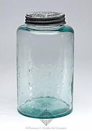 Vintage Aqua Blue Quart Jar Mason'S Patent Nov 30Th 1858 Ball Zinc Lid