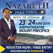 Faith sees the invisible, believes the impossible. Tb Joshua Richtet Veranstaltung In Nazareth Israel Aus