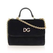 Dolce Gabbana Girls Black Velvet Bag