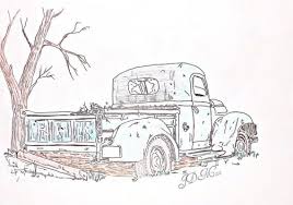 Jeeps such pencil drawing chairish. Pencil Drawings Of Old Trucks Yahoo Search Results Old Trucks Pencil Drawings Drawings