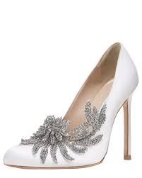 Manolo Blahnik Swan Embellished Satin Pump White Manolo Blahnik Wedding Shoes Manolo Blahnik Wedding Shoes White Pumps