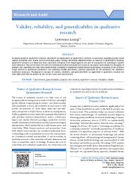 The emphasis of this course is on practical and. Validity Reliability And Generalizability In Qualitative 3 Qualitative Research Quantitative Research