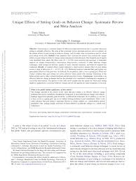 Boundaries between the areas are fluid, and students are encouraged to take seminars in all five. Pdf Unique Effects Of Setting Goals On Behavior Change Systematic Review And Meta Analysis