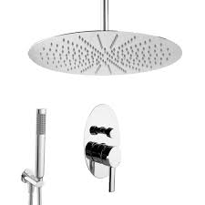 Paulgurkes Duschset Oval Unterputz Regendusche Duschsystem 40cm Metall Komplett Set