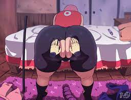 1girls 2d animated animated gif anus ass ass grab ass shake bed  big ass big butt butt carpet d-art disembodied hand gif hairy anus large  ass naruto pink hair