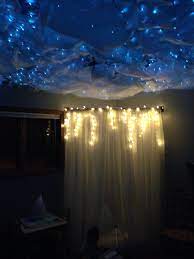 Little Girls Room With Reading Nook And A Cloudy Starry Night Sky Starry Night Bedroom Bedroom Themes Bedroom Night