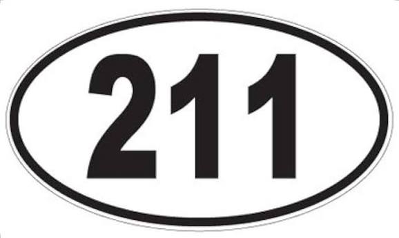 Amazon.com: Number 211 Oval Magnet : Everything Else