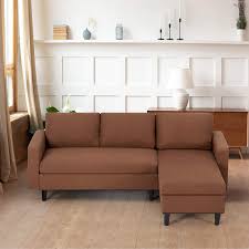 All of the pieces are the same height, making them easy to move and rearrange, and you can even opt to add additional sections later on—perfect if your family is still. Brown Esright Brown Small Sectional Couch Linen Fabric Small Sectional Sofa With Chaise 3 Seats Small Space Sectional Sofas For Living Room Apartment Sunroom Home Kitchen Living Room Furniture Emosens Fr
