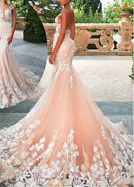 Wedding podcast how to dress your wedding party. Buy Discount Glamorous Tulle Jewel Neckline See Through Bodice Mermaid Wedding Dresses With Lace Appliques At Ailsabridal Com Cn