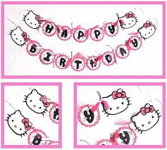 Check out our hello kitty birthday selection for the very best in unique or custom, handmade pieces from our party decor shops. Hello Kitty Happy Birthday Banner Greeting Cards Party Supply Aksharecommerce Party Supplies