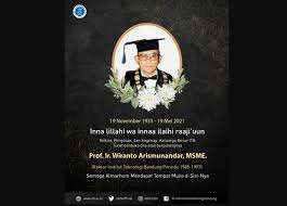 Allah juga pasti akan memberi hikmah atas semua kejadian yang melanda. Eks Mendikbud Era Soeharto Prof Wiranto Arismunandar Meninggal Dunia