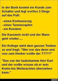 In Der Bank Kommt Ein Kunde Zum Schalter Kontoauszug Schalter Witze