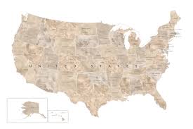 Check spelling or type a new query. Map Of Neutral Watercolor Map Of The Us With State Capitals Maps Of All Cities And Countries For Your Wall