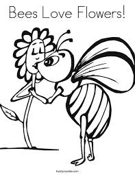 Spider on web coloring page. Bees Love Flowers Coloring Page Twisty Noodle