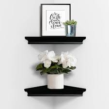 Hang them in kitchens, bedrooms floating shelves provide a smart alternative that boosts bathroom storage and doesn't require floor space. Ahdecor Black Corner Wall Shelves Wall Mounted Floating Corner Shelf For Home Decor 2 Pack Amazon Ca Home Kitchen
