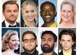 The film follows a pair of astronauts who are trying to warn humanity that an asteroid is hurtling . Don T Look Up Sets In Place With Star Studded Cast Including Streep Dicaprio Lawrence And So On The Red Carpet