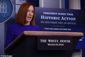 Jenn #psaki says #biden and #obama speak often. New White House Press Secretary Jen Psaki Says Joe Biden Does Have Confidence In Chris Wray Daily Mail Online
