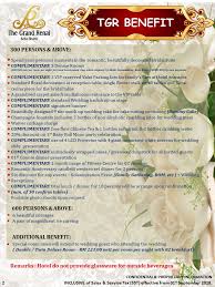 Wifi in public areas is free. The Grand Renai Hotel Ask Venue Malaysia Venue Specialist
