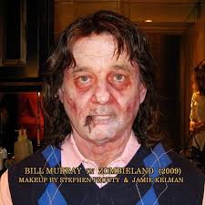 The reigning KING of comedy- Bill Murray, in zombie makeup by Steve Prouty  and Jamie Kelman, for ZOMBIELAND (2009)