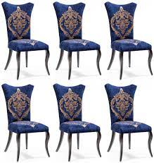 Besides dining room, it also fits your patio, kitchen, restaurant, bistro, etc. Casa Padrino Baroque Dining Room Chair Set Royal Blue Gold Black 50 X 47 X H 105 Cm Kitchen Chairs Set Of 6 Baroque Dining Room Furniture