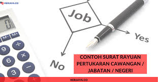 Contoh Surat Rayuan Pertukaran Cawangan Jabatan Negeri
