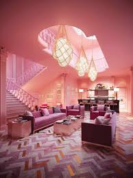 Incorporating a pink color scheme into your existing home can be as simple as a new piece of furniture or as in the dresser pictured here, the gradient approach to the drawers starts out light, moving down the spectrum until you reach a muted hot pink. Pin By Amber On House Pink Home Decor Hotel Interior Design Pink Hotel