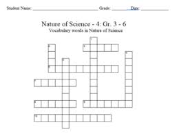 Maybe you would like to learn more about one of these? Science Crossword Puzzles 3 To 6 Grades Nature Of Science 4 Tpt