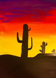 I used golden heavy body acrylic paints and a couple brushes made for acrylic there are lessons on how to work around mental roadblocks, break bad habits and methods on how to figure out those difficult faces. How To Paint A Cactus Silhouette Sunset Step By Step Acrylic Painting Tutorial