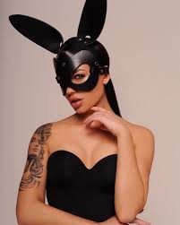 Helping everyone stay safe and stylish during this pawliday season! Face Bunny Mask Face Mask Leather Rabbit Mask Masquerade Etsy