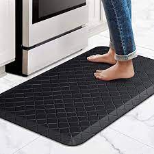 Pauwer anti fatigue kitchen mat sets 2 piece pvc non slip waterproof kitchen floor mats cushioned comfort standing mat kitchen runner rug set easy to clean (44cm×70cm+44cm×120cm) 4.5 out of 5 stars. Amazon Com Happytrends Kitchen Floor Mat Cushioned Anti Fatigue Kitchen Rug 17 3 X 28 Thick Waterproof Non Slip Kitchen Mats And Rugs Heavy Duty Ergonomic Comfort Rug For Kitchen Floor Office Sink Laundry Black Home Kitchen