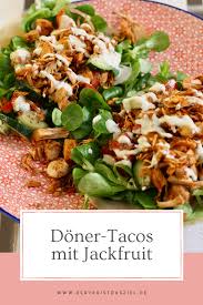 Doner Tacos Mit Jackfruit Doner Tacos Jackfruit Vegan Glutenfrei Rezept Rezepte Veganes Fastfood Jackfruit Rezepte Lebensmittel Essen